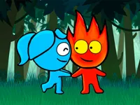 image Red boy and Blue Girl Forest Adventure